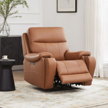 Grey Fabric Power Recliner